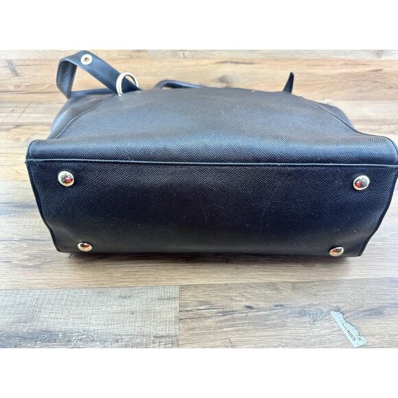 SOFIA FIMA MAIN SQUEEZE STRUCTURED TOTE SHOULDER BAG Black ITALIAN LEATHER - Picture 4 of 8